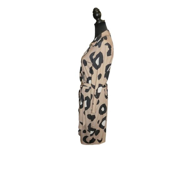 Maggy London Leopard Print Wrap Midi Jersey Knit Dress Made in Sri Lanka sz 10 - Picture 5 of 9